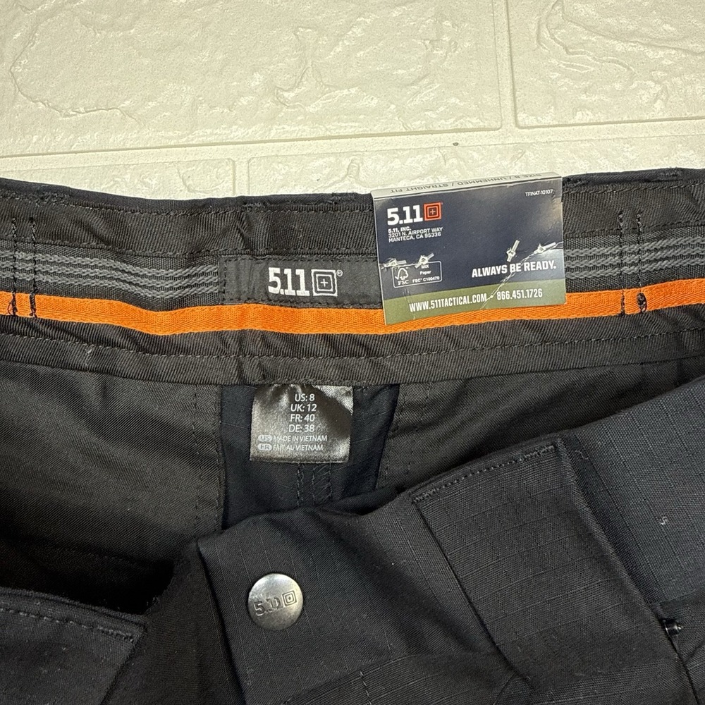 5.11 Tactical Womens Stryke Pants Black 8 Unhemmed Straight Fit PDU Plus